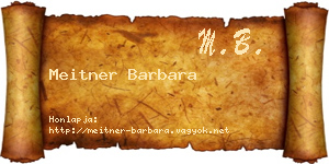 Meitner Barbara névjegykártya